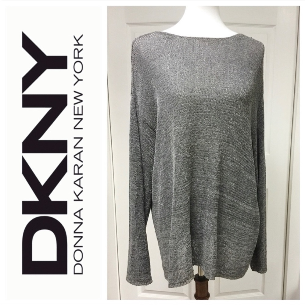 DKNY GUNMETAL WEAVE TUNIC
